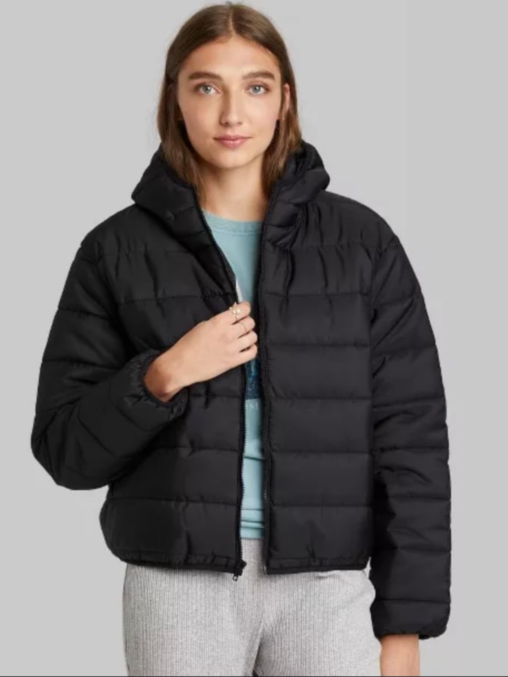 NWT wild fable Women’s Black Puffer Jacket Size: L